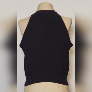 Vintage black stretchy crop top.Bust 32 inches. Small.